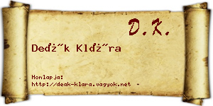 Deák Klára névjegykártya